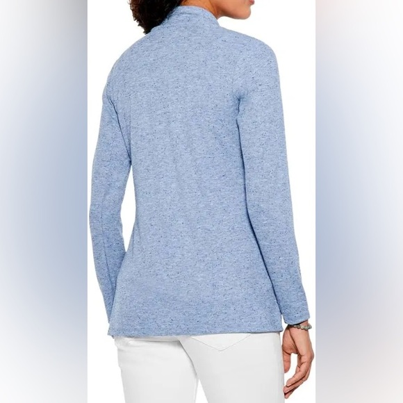 NIC+ZOE Speckled Knit Drape Cardigan Blue Mix - Picture 4 of 14